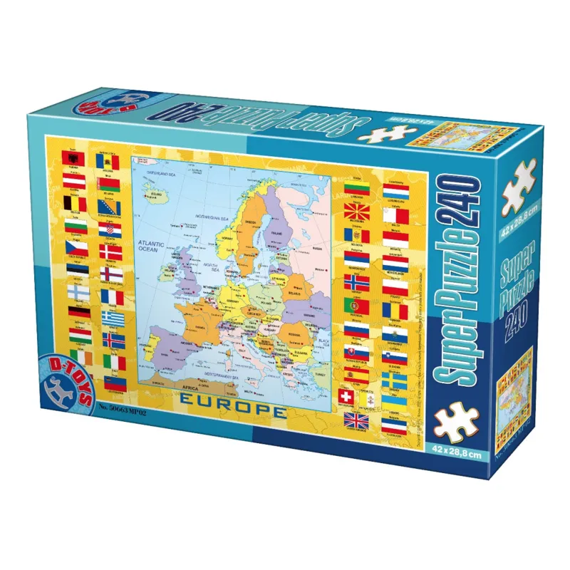 Carte de l'Europe avec les drapeaux