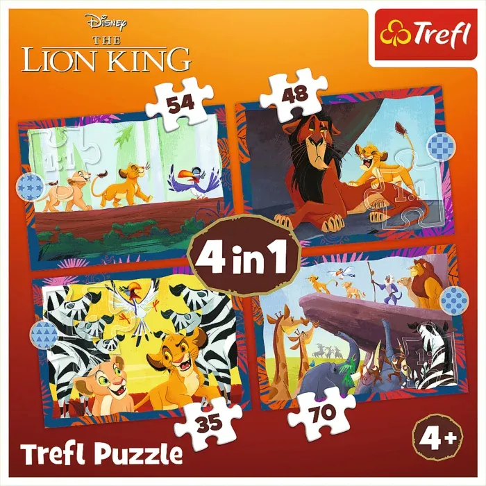 4 Puzzles - Le Courageux Roi Lion