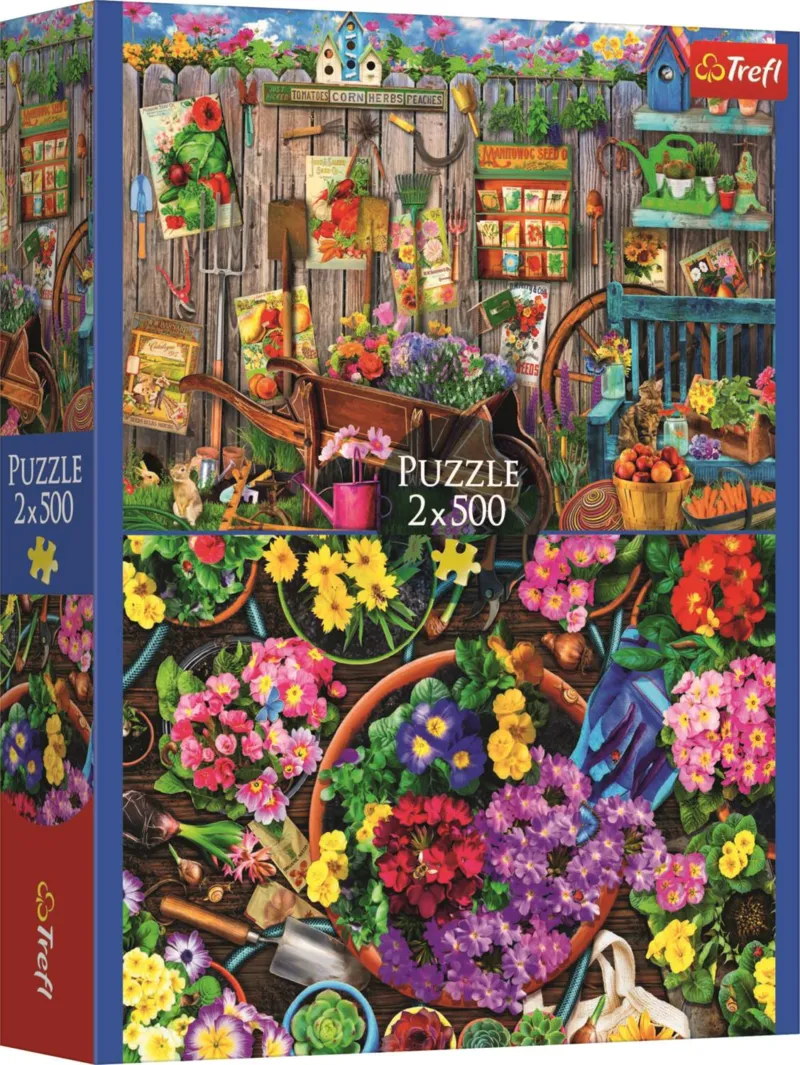 2 Puzzles - Travailler Dans Le Jardin
