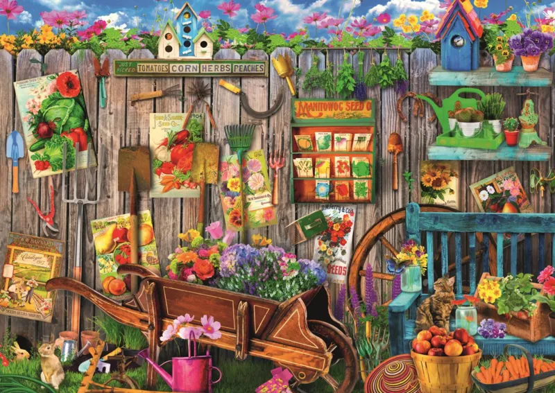 2 Puzzles - Travailler Dans Le Jardin