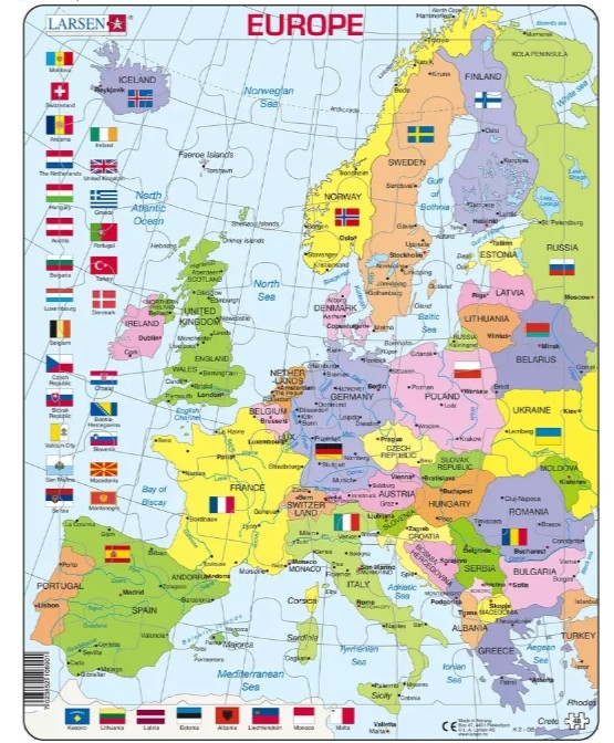 Cadre - Carte de l'Amérique du Nord (en Anglais) - Larsen Cadre - Carte de l'Amérique du Nord (en Anglais) - Larsen