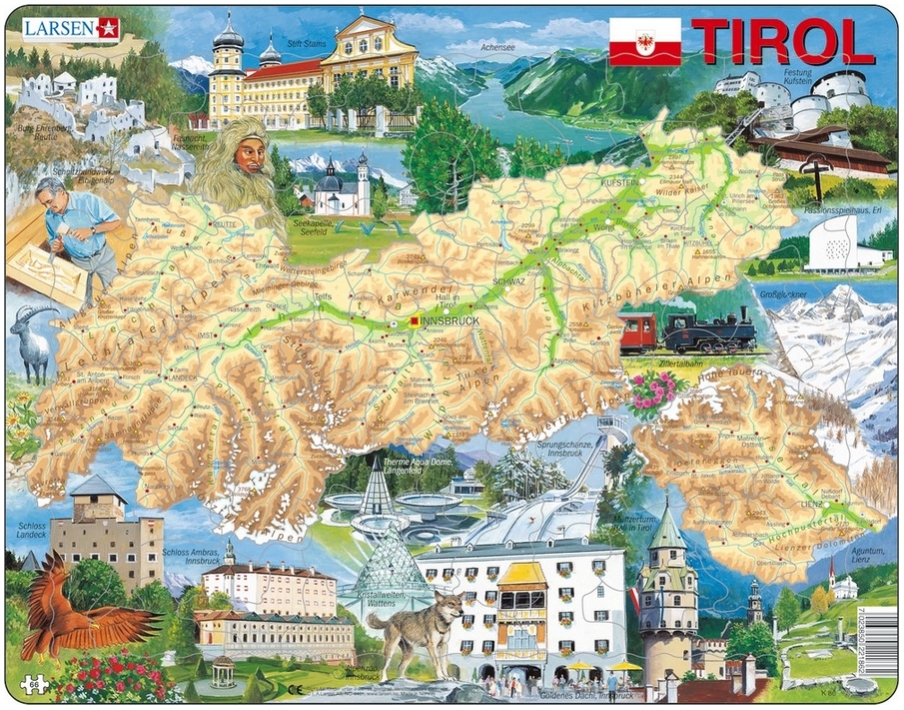 Cadre - Carte Topographique de l'Europe (Italien) - Larse