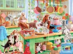 Chiens dans la Cuisine