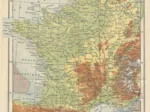 Carte de la France Physique - Larousse, 1925