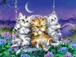 Chatons se Balançant au Clair de Lune