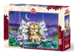 Chatons se Balançant au Clair de Lune