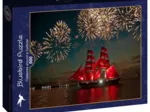Fireworks around a Sailboat