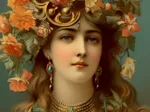 Fille avec Couronne de Fleurs