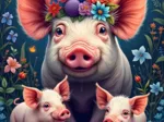 Famille Cochon en Promenade