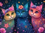 Trio de Chats Rêveurs