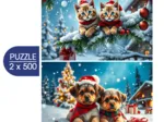 2 Puzzles - Chatons et Chiots de Noël