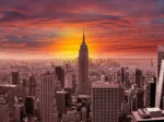 Sunset Over New York Skyline