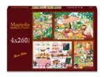 4 Puzzles - Olivia Gibbs - Garden Mosaic - Boho Camper - Bakery - Orange Kitchen