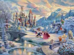 Thomas Kinkade Disney - Beauty and the Beast, Magical Winter Evening