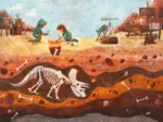 Puzzle en Bois Découpé à la Main - Fouille Des Dinosaures