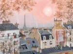 Puzzle en Bois Découpé à la Main - Ciel Rose En Hiver